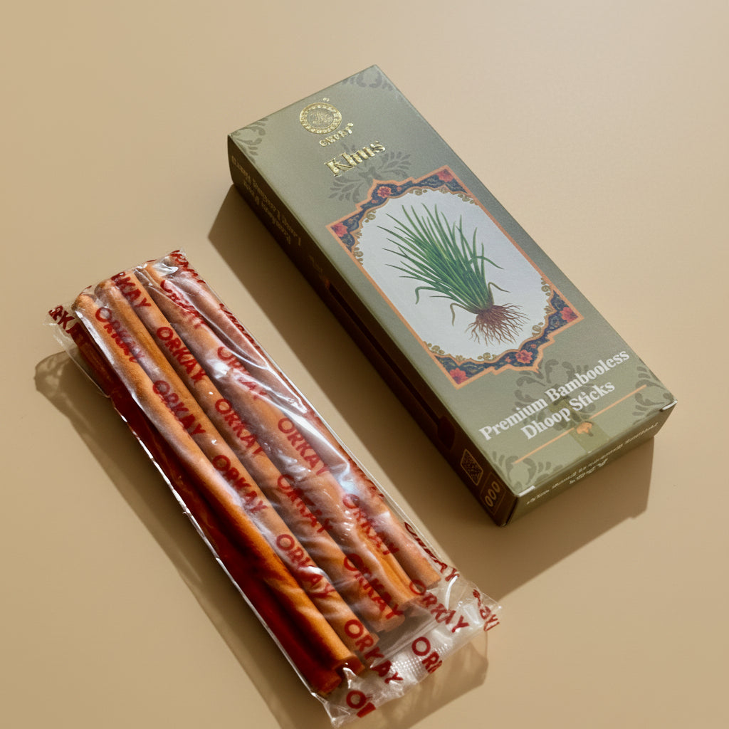 Orkay Fragrances Khus Bambooless Dhoop Sticks (10 sticks)