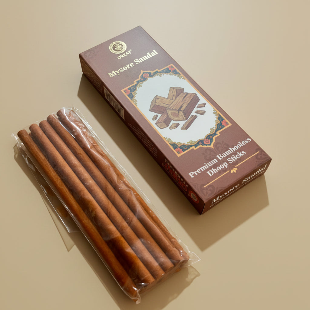 Orkay Fragrances Mysore Sandal Bambooless Dhoop Sticks (10 sticks)