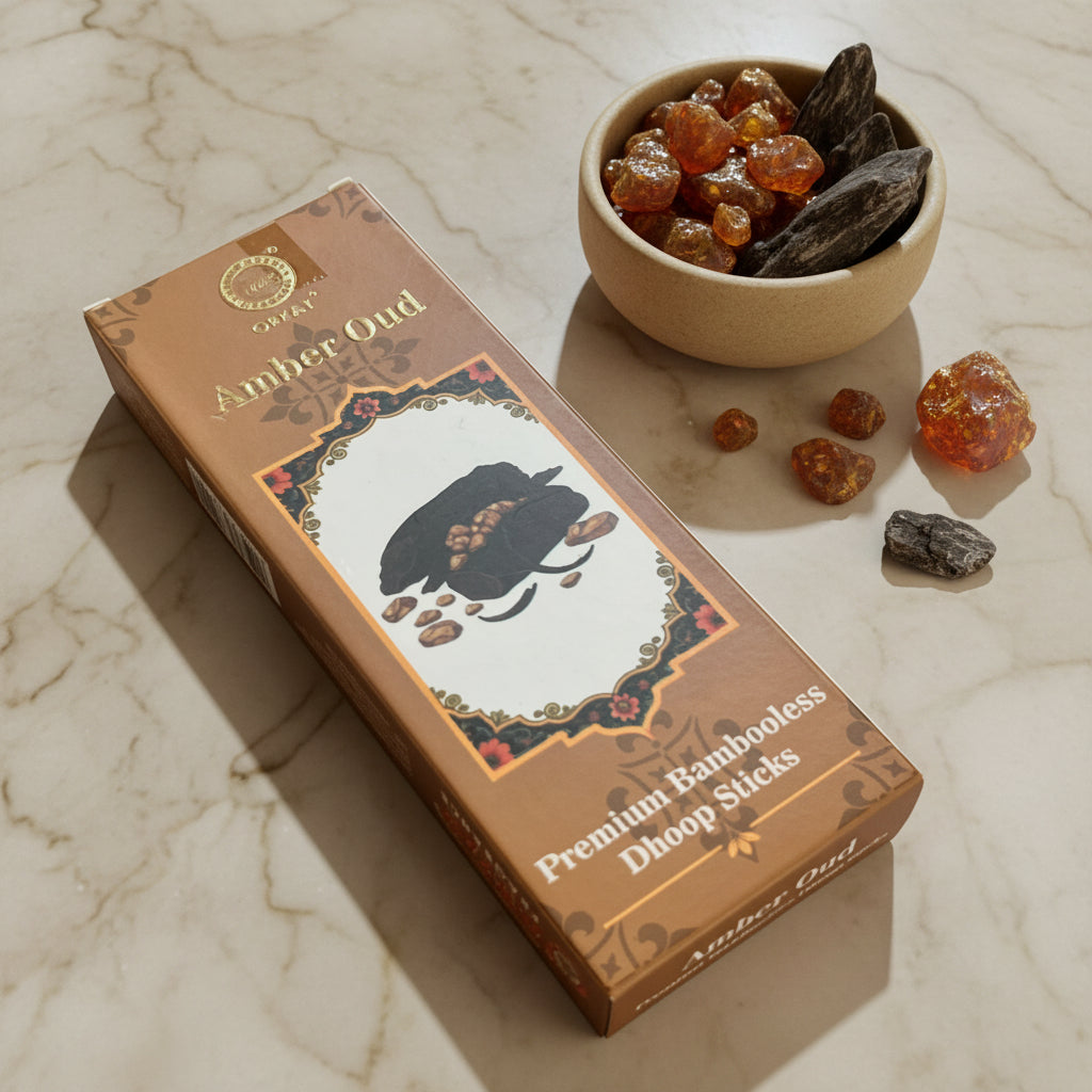 Orkay Fragrances Amber Oudh Bambooless Dhoop Sticks (10 sticks)