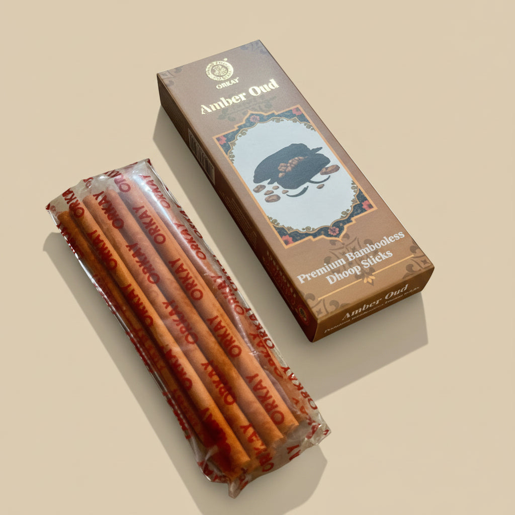 Orkay Fragrances Amber Oudh Bambooless Dhoop Sticks (10 sticks)
