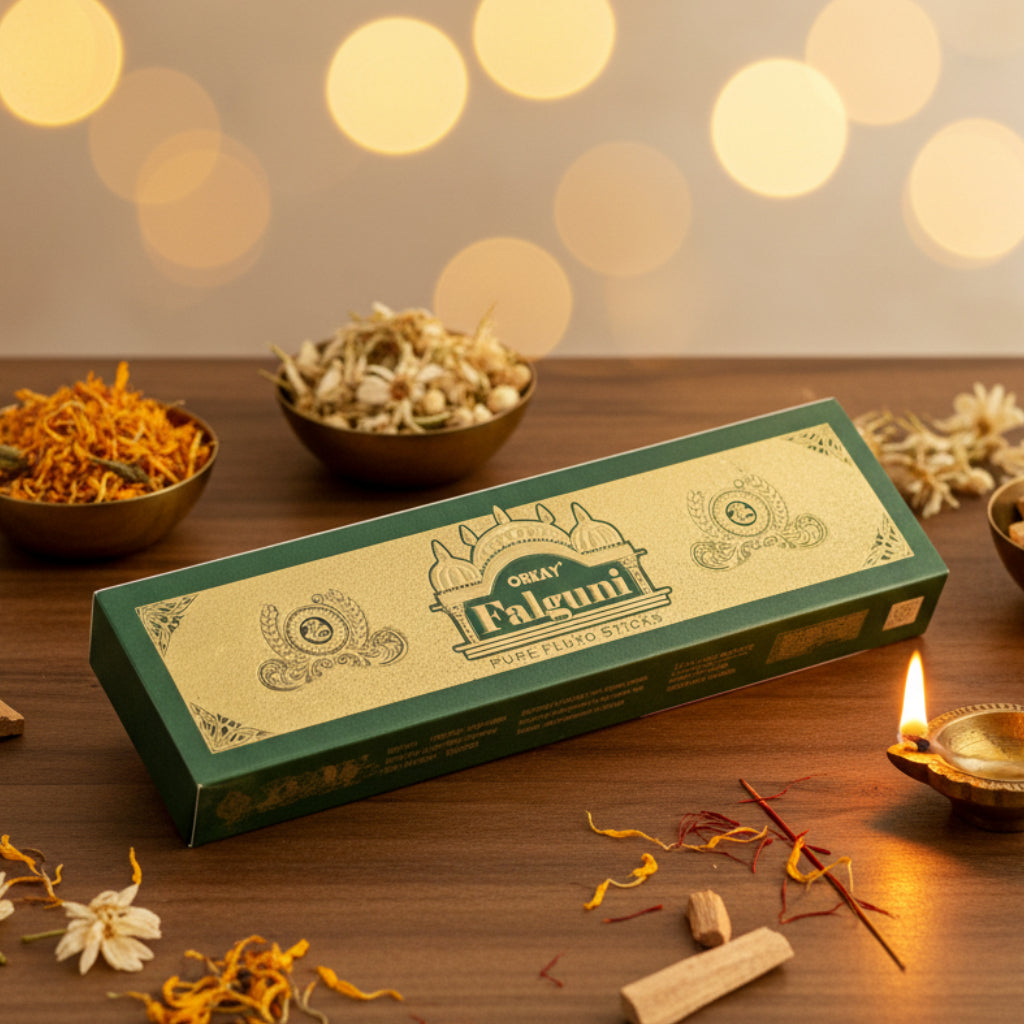 Orkay Fragrances Pure FALGUNI Incense Sticks Green (10 sticks)
