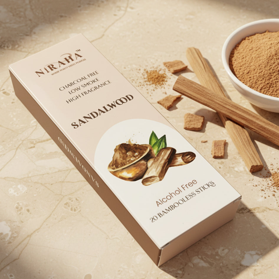 Niraha SANDALWOOD Bambooless Sticks(20 Sticks)
