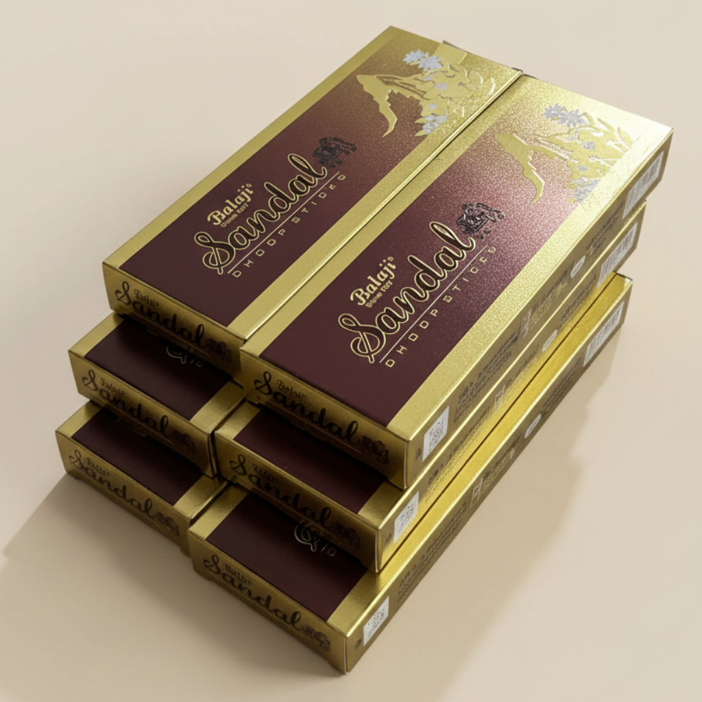 Balaji Sandal Dhoop Sticks Pack of 6(10 Sticks)