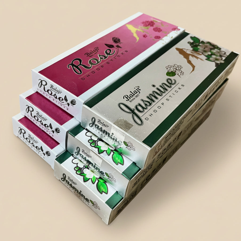 Balaji Rose Jasmine Dhoop Sticks Set of 3 (10 sticks)