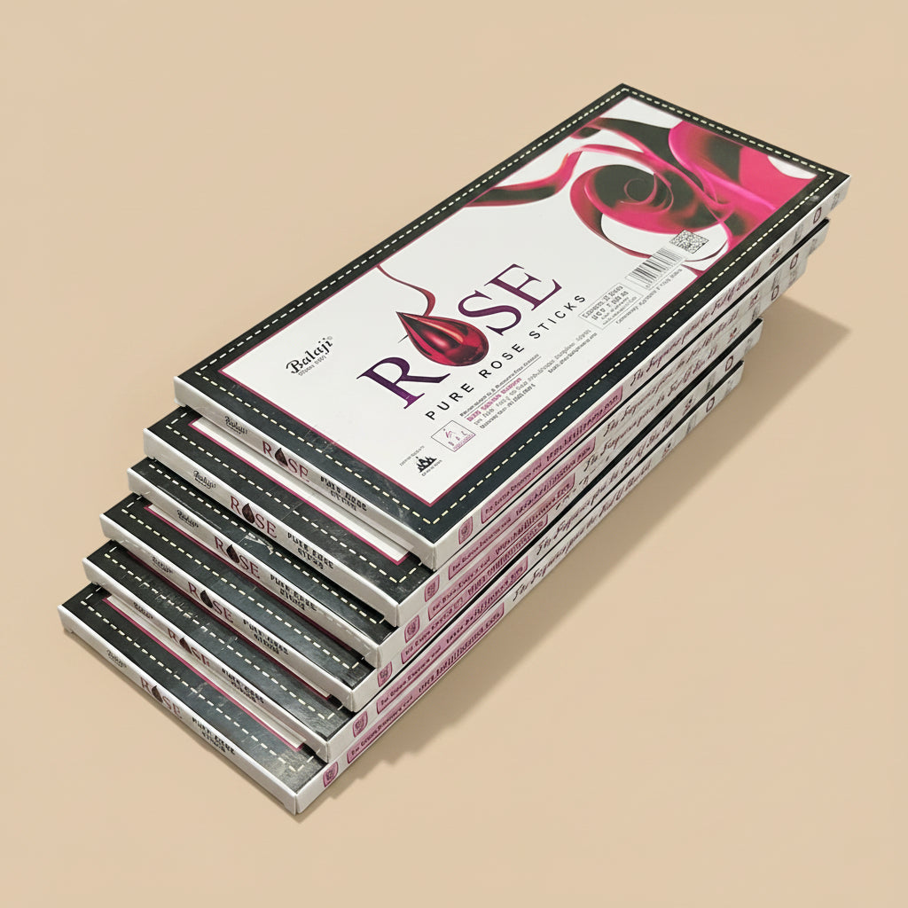 Combo of 6 Balaji Rose Luxury Incense Sticks (25*6= 150 sticks)