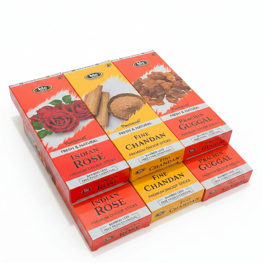 Combo of 6 Bic Bamboless Dhoop Sticks(GU, RO, CH)