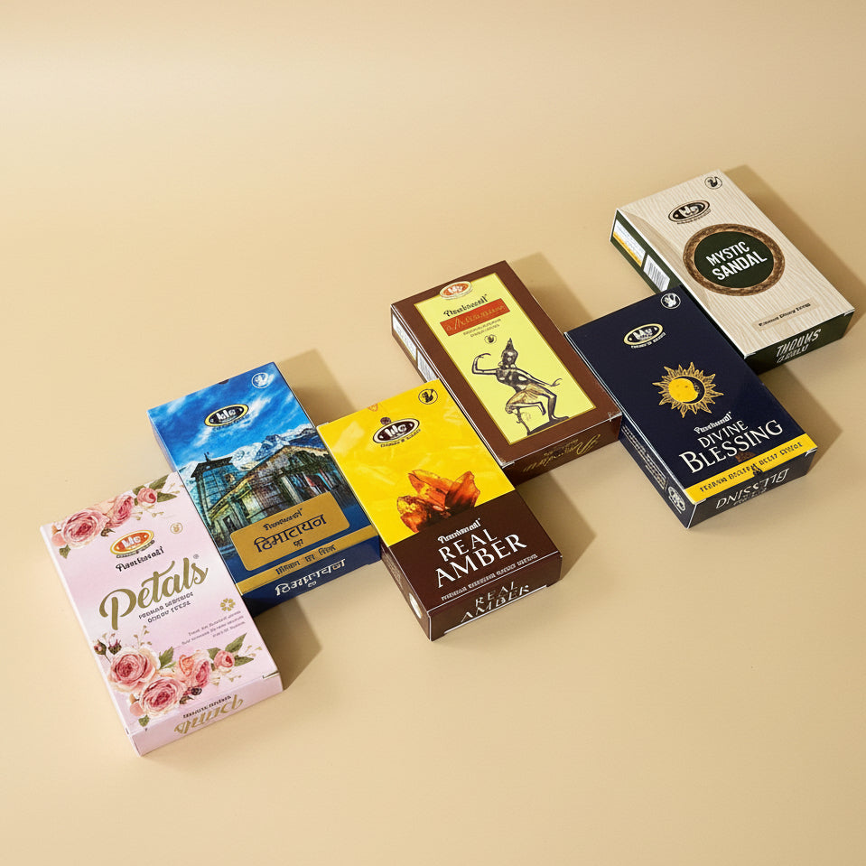 Combo of 6 BIC Small Dry Dhoop Sticks(6*50gm) (Premium , Real Amber, Petals , Himalayan, Mystic Sandal, Divine Blessing )