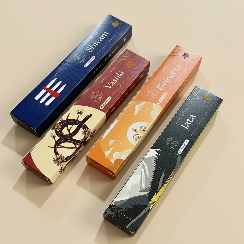 Combo of 4 Aum Shivam,Vasuki,Trinerra,Jata Incense sticks(4*12 Sticks)