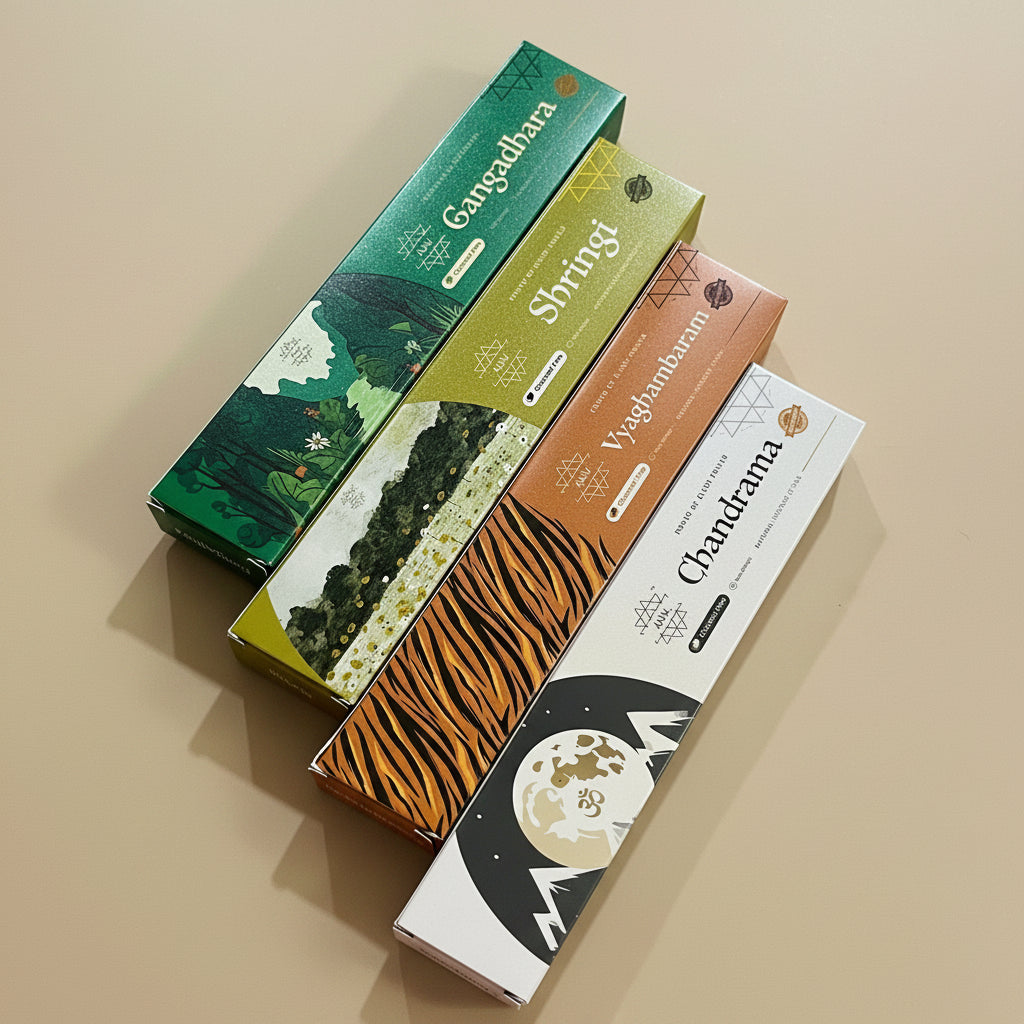 Combo of 4 Aum Gangadhara,Shringi,Vyaghambaram,Chandrama Incense sticks(4*12 Sticks)