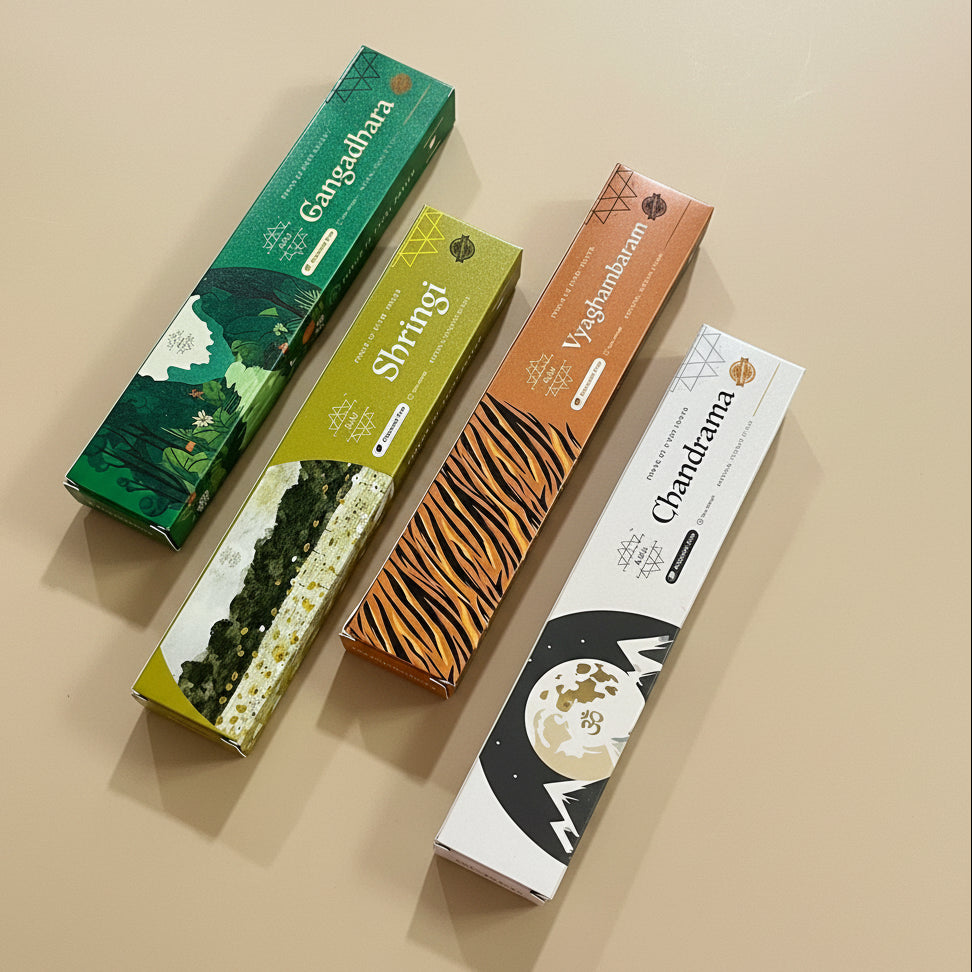 Combo of 4 Aum Gangadhara,Shringi,Vyaghambaram,Chandrama Incense sticks(4*12 Sticks)