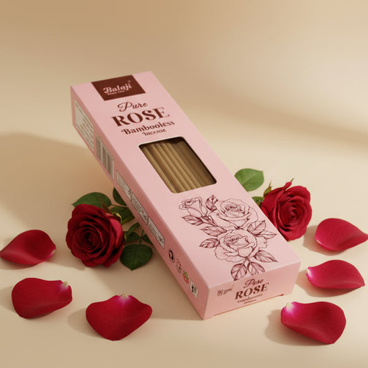 Balaji PURE ROSE Premium Bambooless Dhoop Sticks (90 gm)