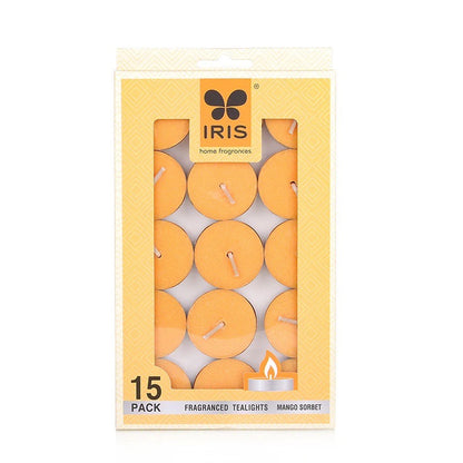 IRIS TeaLight MANGO SORBET Candles Pack of 15