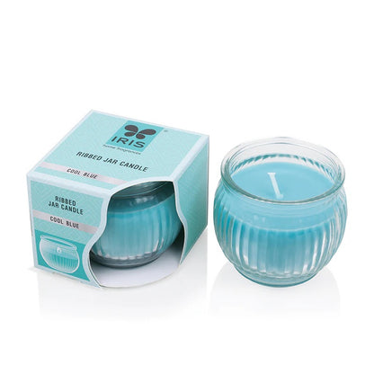 Iris RIBBED JAR CANDLE - COOL BLUE