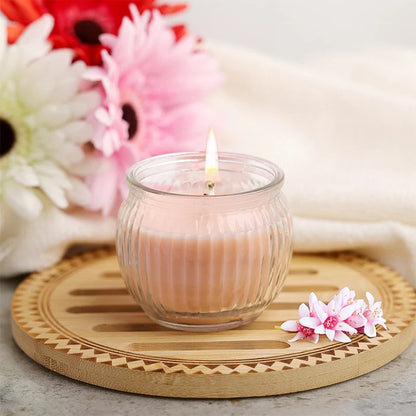 Iris RIBBED JAR CANDLE - PEACH POMEGRANATE