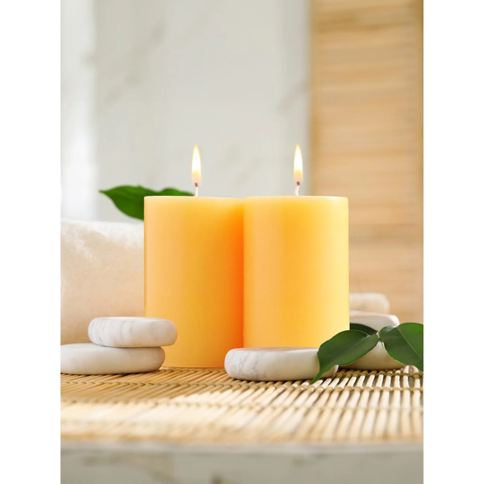 IRIS set of 2 fragrance Pillar candle MANGO SORBET