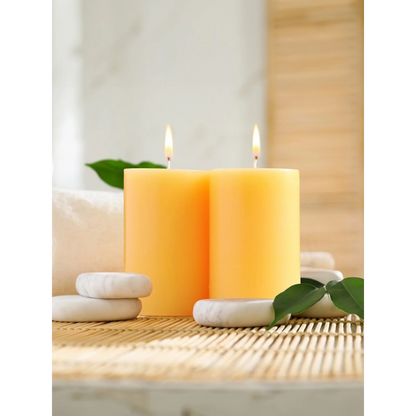 IRIS set of 2 fragranced Pillar candle MANGO SORBET