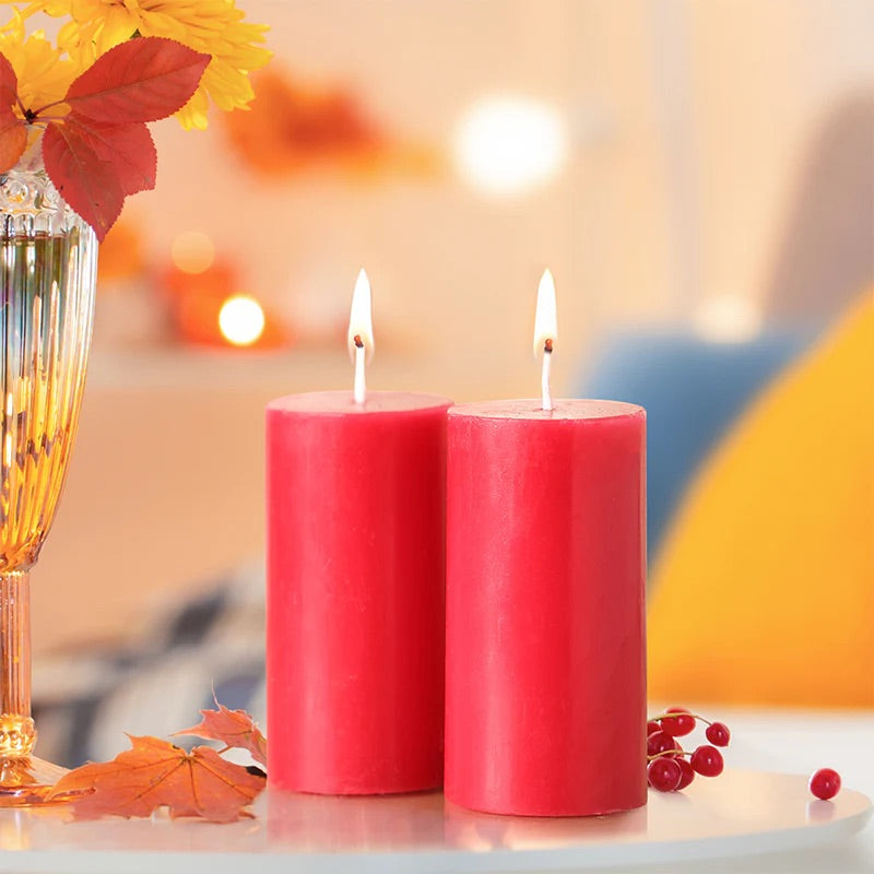 IRIS set of 2 fragrance Pillar candle ROSE