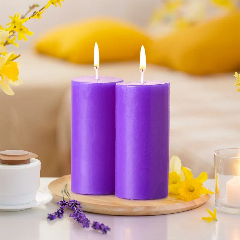 IRIS set of 2 fragrances Pillar candle LAVENDER
