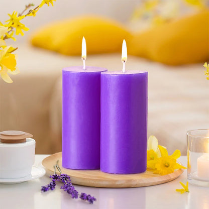 IRIS set of 2 fragranced Pillar candle LAVENDER