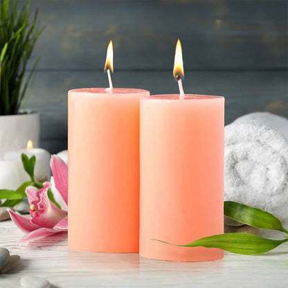 IRIS set of 2 fragranced Pillar candle PEACH POMEGRANATE