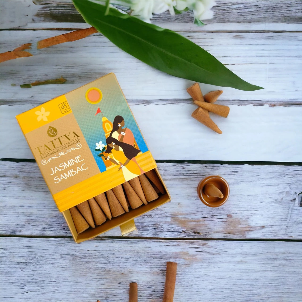 TATTVA Jasmine Sambac Dhoop Cones (40 Sticks)