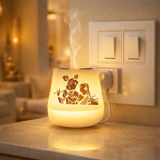 Aarna WARM WHITE RADHA KRISHNA Premium Electric Camphor Burner