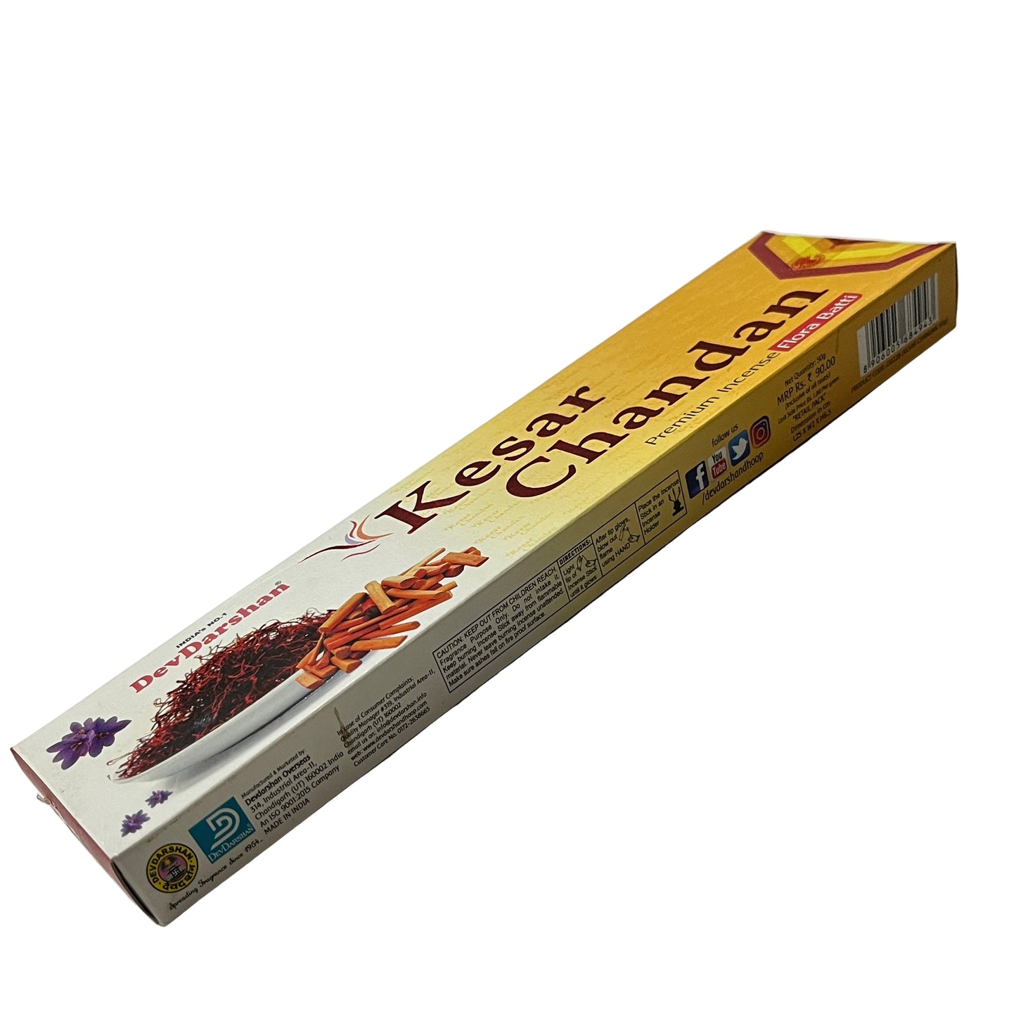 Devdarshan KESAR CHANDAN Premium Incense Sticks (50g)