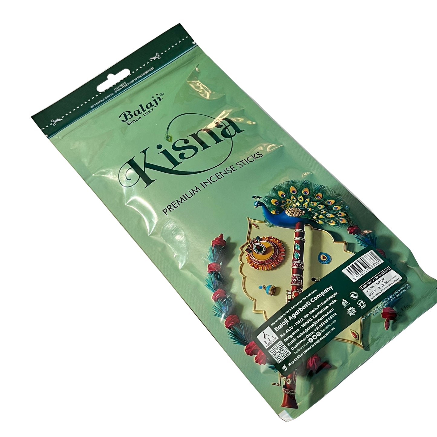 Balaji KISNA Premium Incense Sticks Zipper (100 gm)