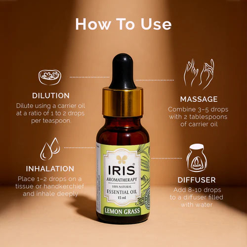 Iris Aromatherapy LEMONGRASS Essential oil (15ml)