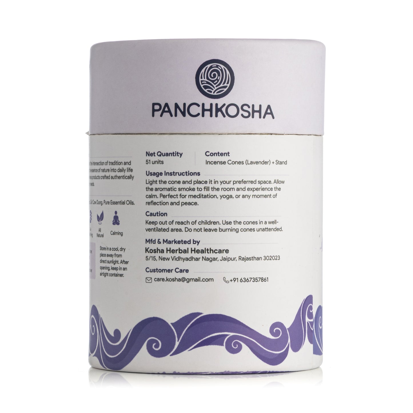 Panchkosha LAVENDER Incense Cones (51 units)
