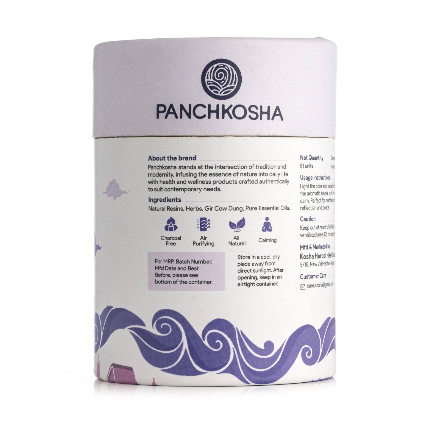 Panchkosha LAVENDER Incense Cones (51 units)
