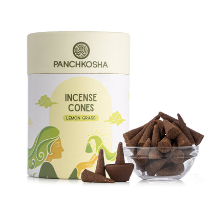 Panchkosha LEMON GRASS Incense Cones (51 units)