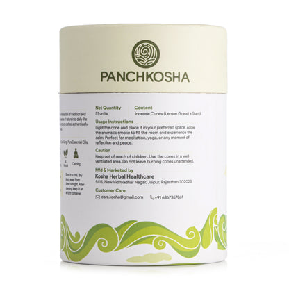 Panchkosha LEMON GRASS Incense Cones (51 units)