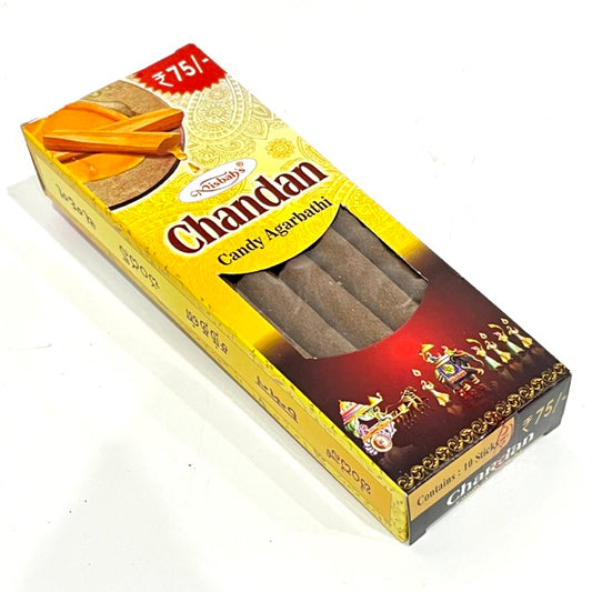 Misbah's Pure CHANDAN Candy Agarbathi Thick Incense Sticks (10 sticks)