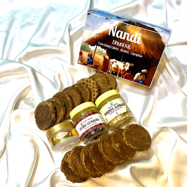 Nandi Dhuni Kit (Cow Dung Cakes, Loban, Guggal, Camphor)