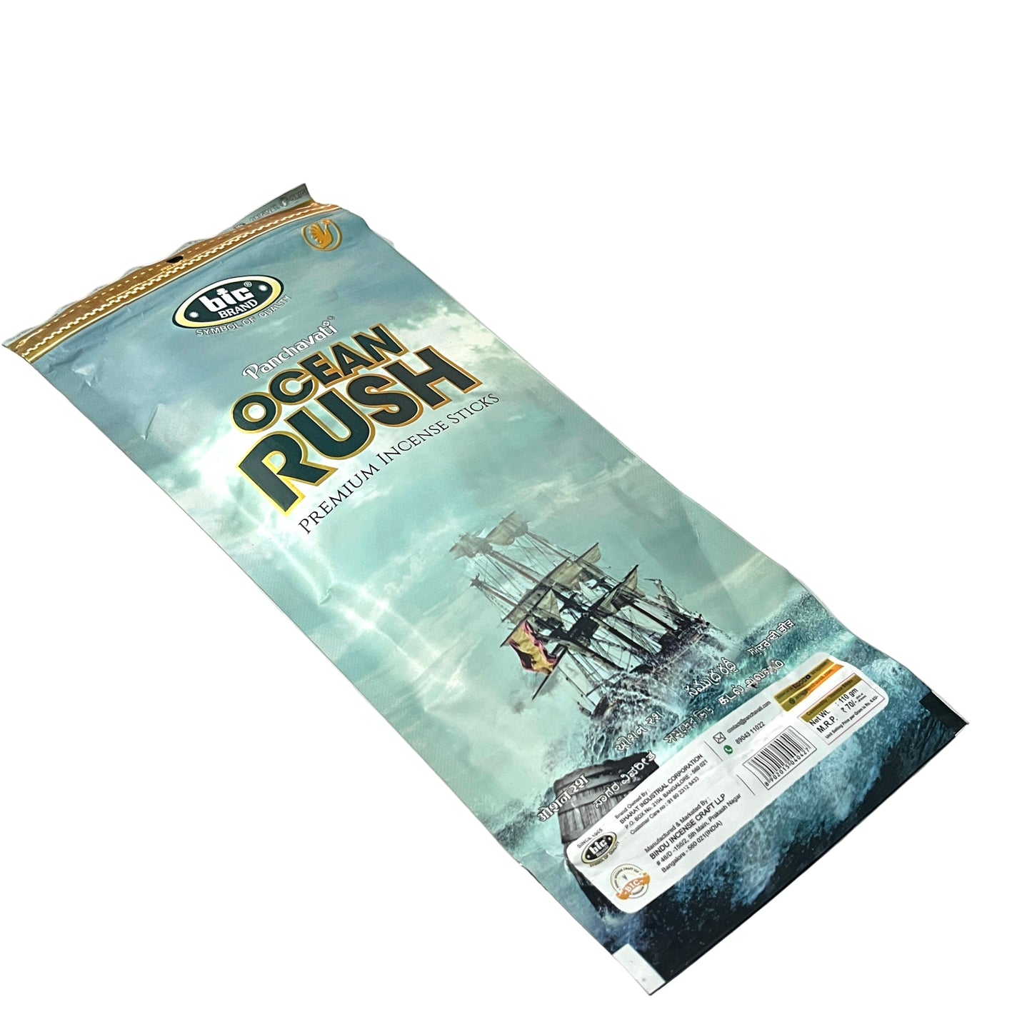 BIC Panchavati OCEAN RUSH  Premium Incense Sticks ZIPPER (110gm)