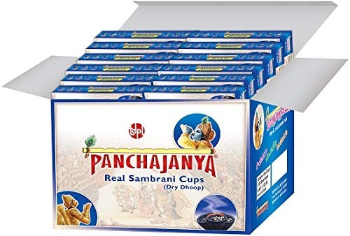 PANCHAJANYA Real Sambrani Cups (Combo of 12 Packs)