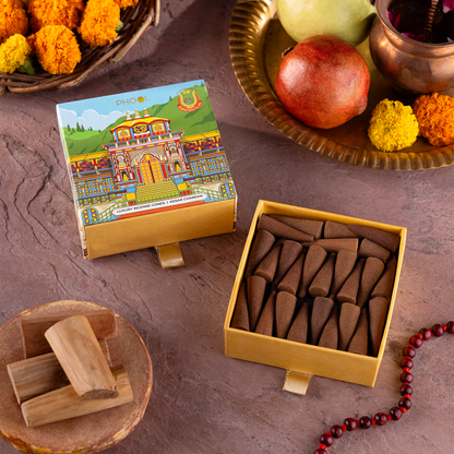 Phool BADRINATH KESAR CHANDAN Luxury Incense Cones (40 cones)