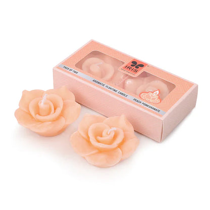 IRIS  PEACH POMEGRANATE Aromatic Floating Candles (pack of 2)