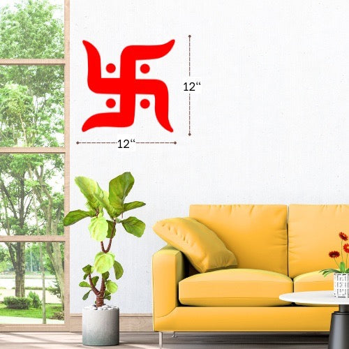 Aavyaa Red Swastik Sticker (16" x 12")