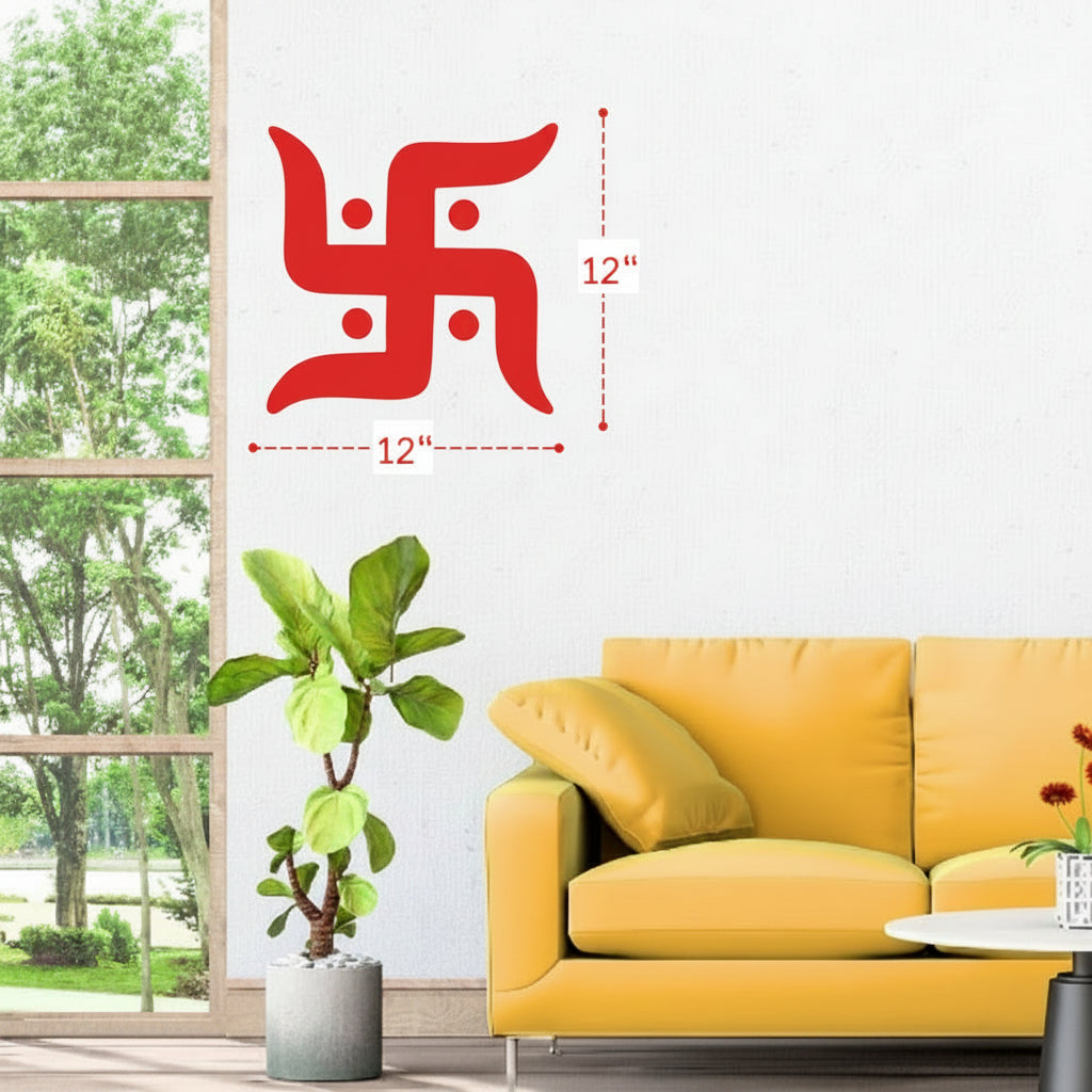 Aavyaa Red Swastik Sticker (16" x 12")