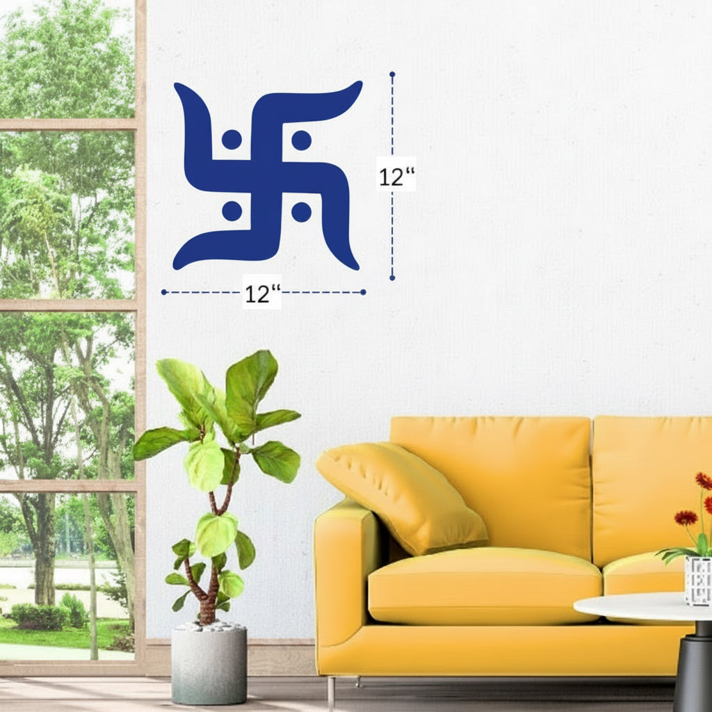 Aavyaa BLUE Swastik Sticker (16" x 12")
