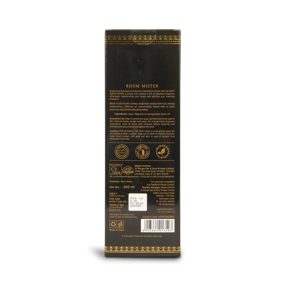 IRIS Celeste BLACK OUDH Room Mister (250ml)