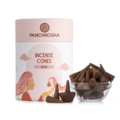 Panchkosha ROSE Incense Cones (51 units)