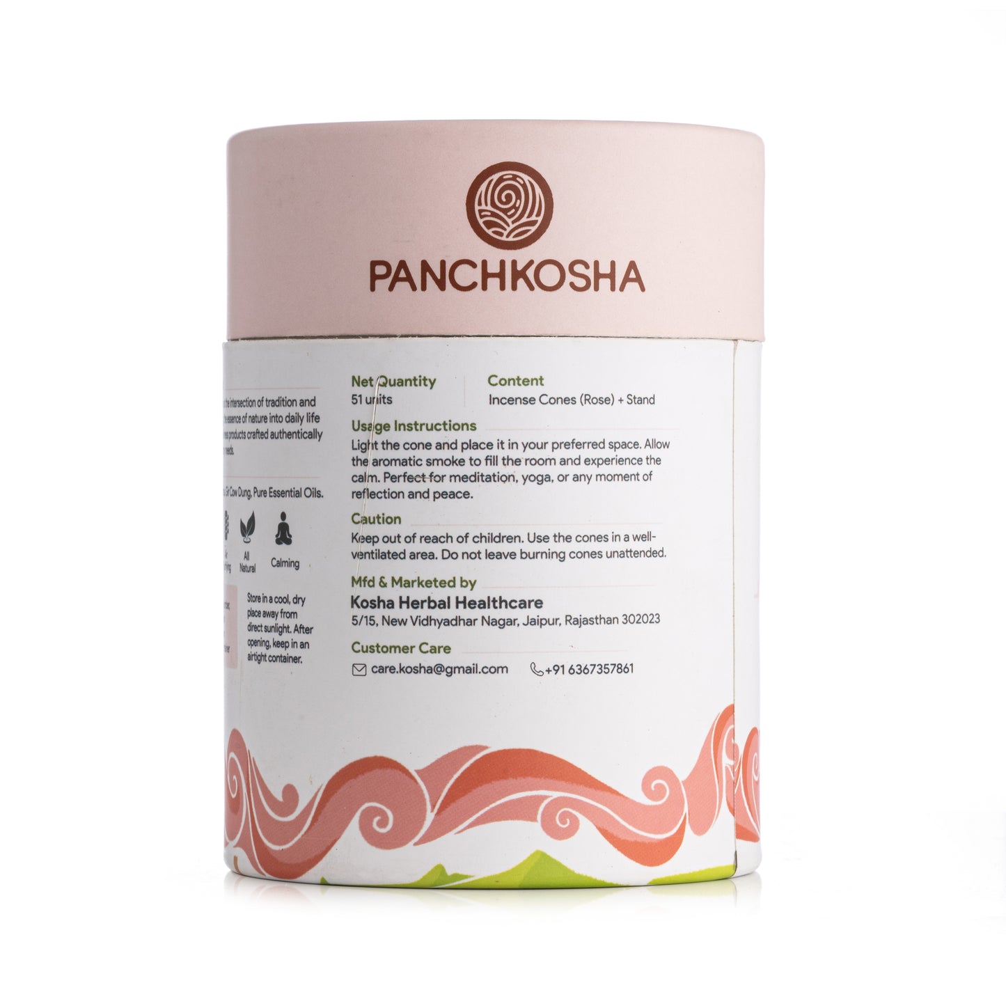Panchkosha ROSE Incense Cones (51 units)