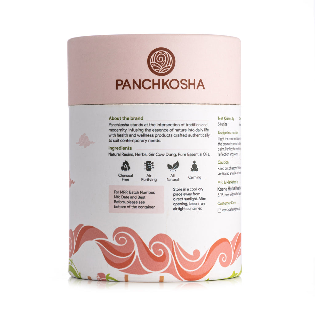 Panchkosha ROSE Incense Cones (51 units)