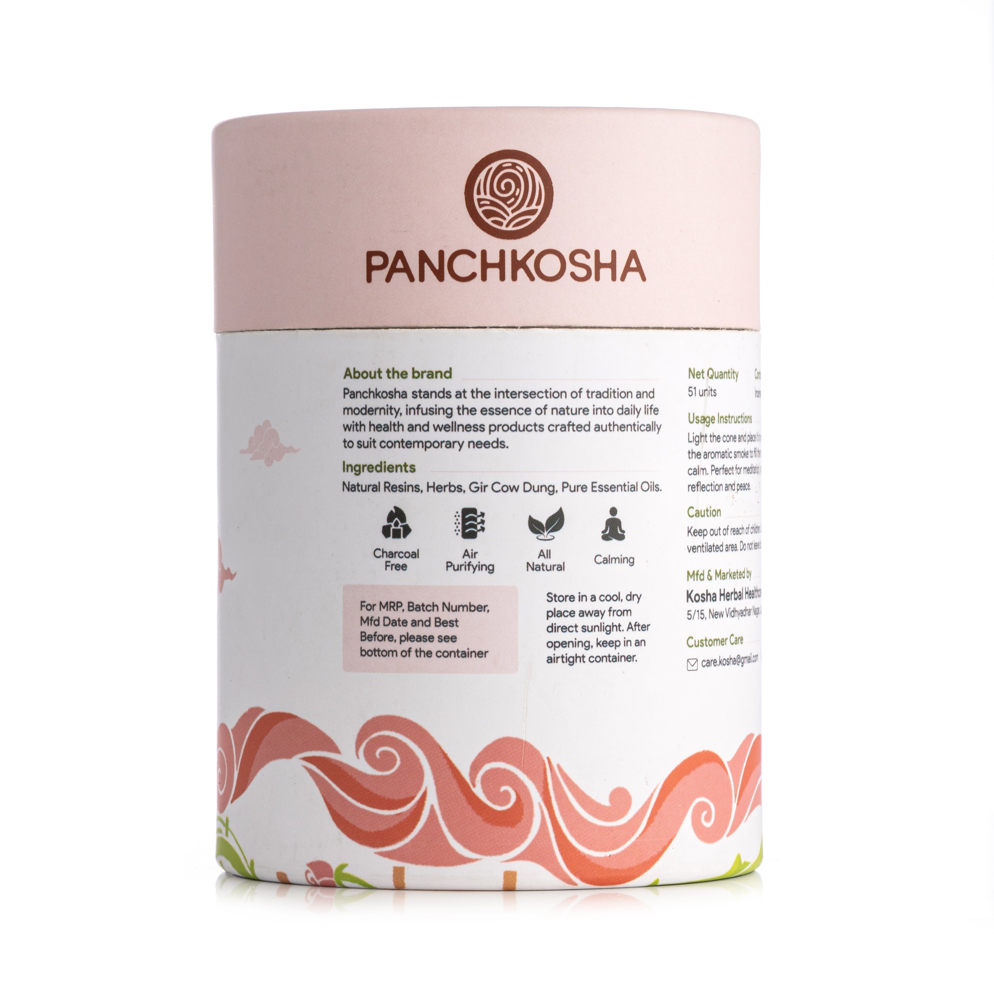 Panchkosha ROSE Incense Cones (51 units)