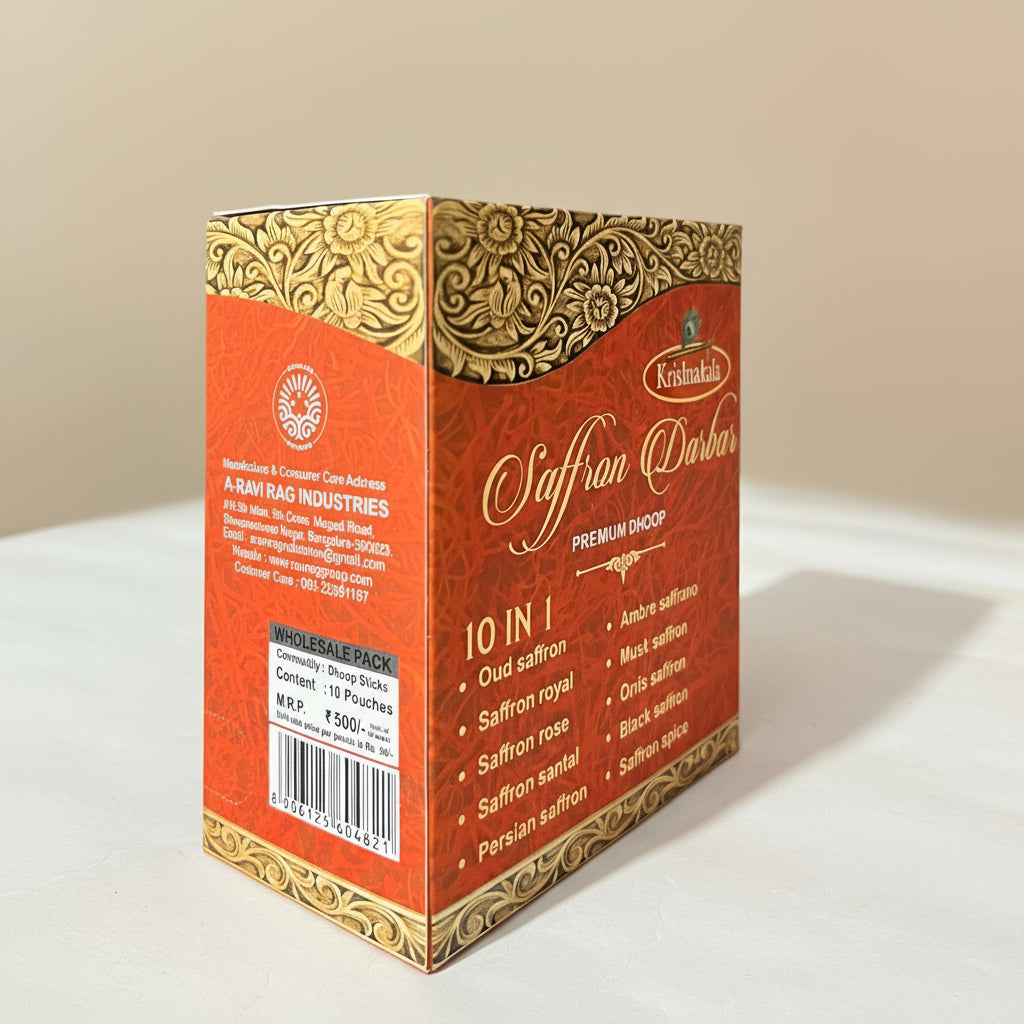 Krishnakala SAFFRON DARBAR Premium Dhoop (100 sticks)