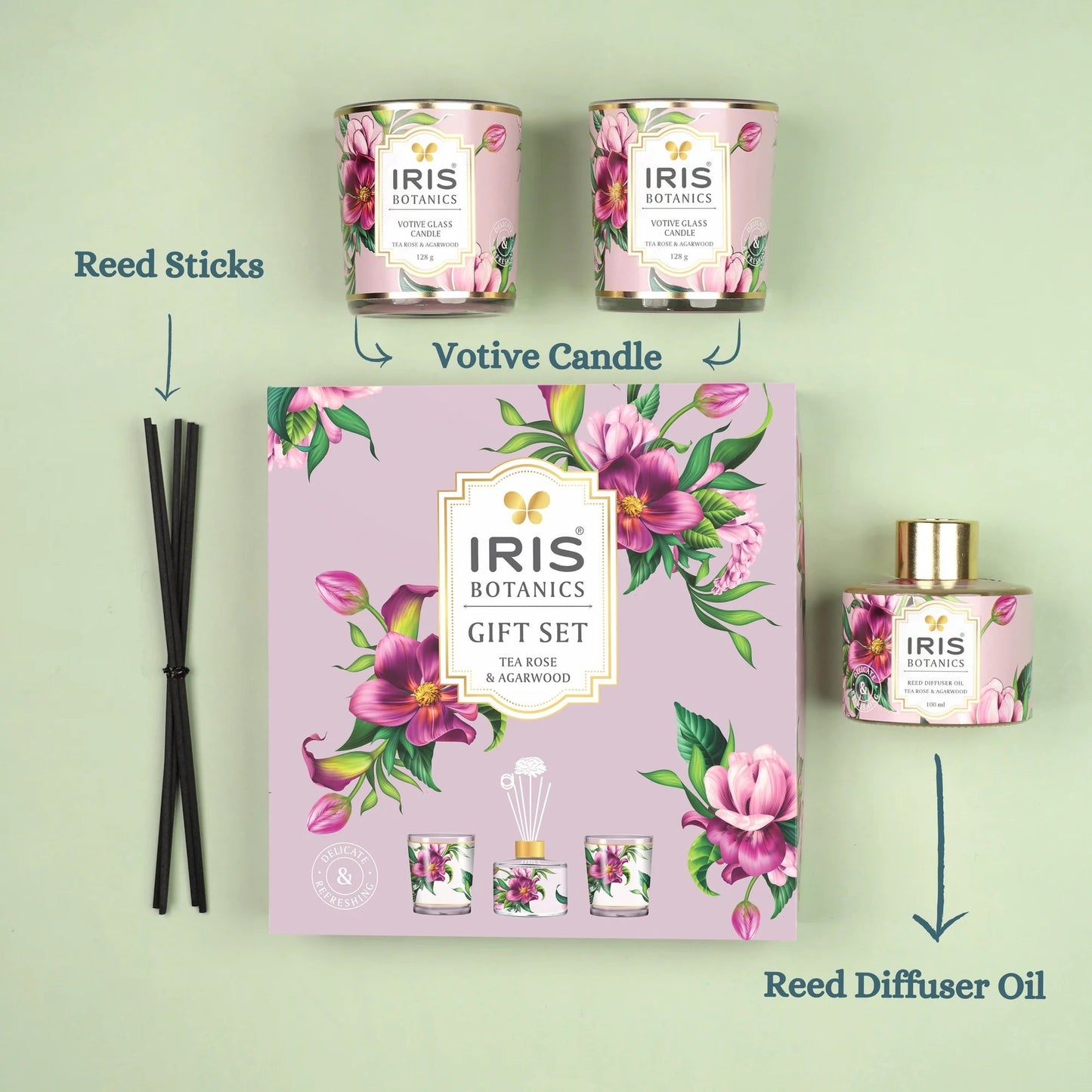 IRIS BOTANICS TEA ROSE & AGARWOOD GIFT SET