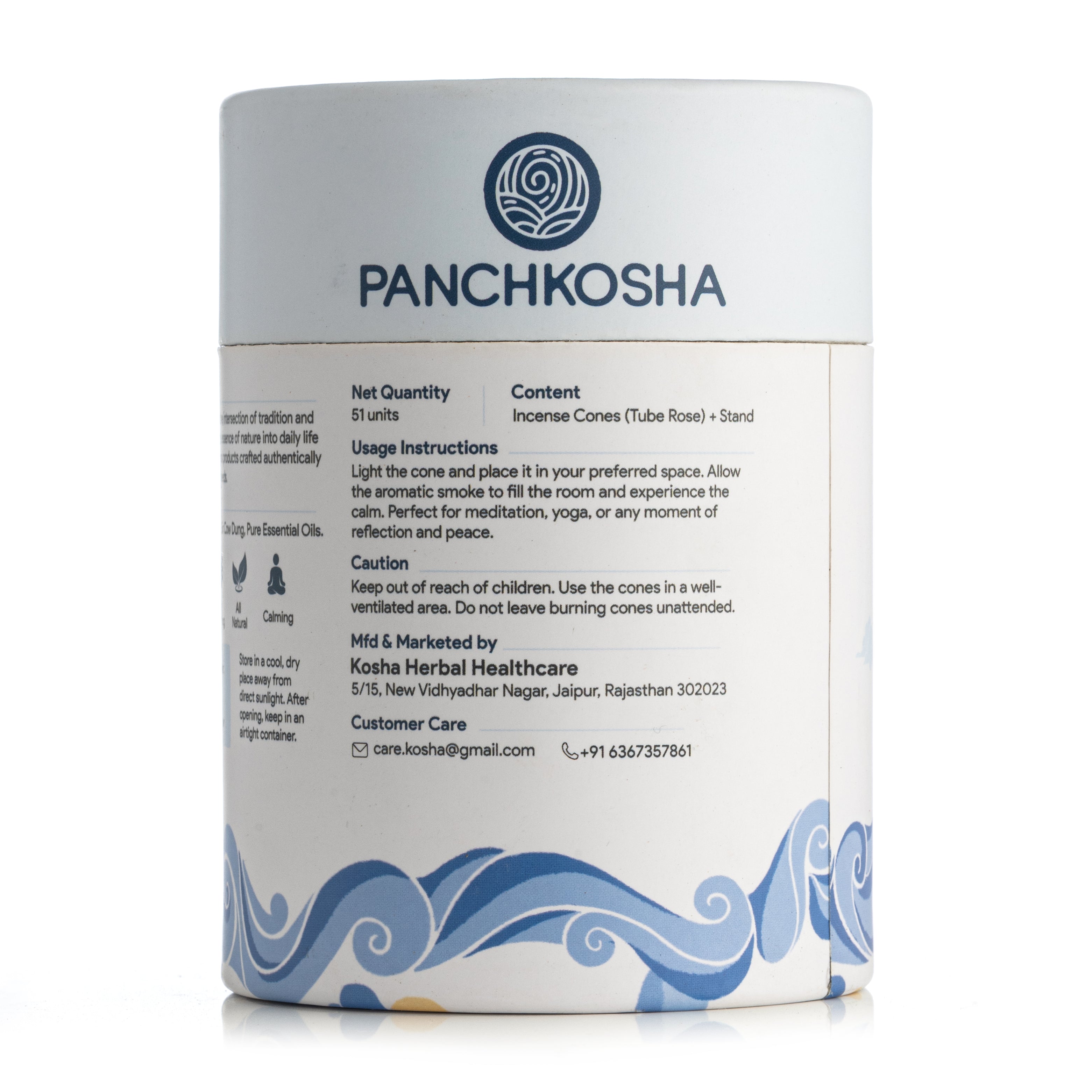 Panchkosha TUBE ROSE Incense Cones (51 units)